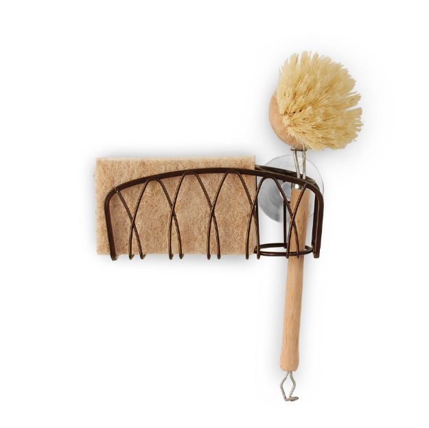 Suction Sink Sponge/Brush Holder - Twist Bronze