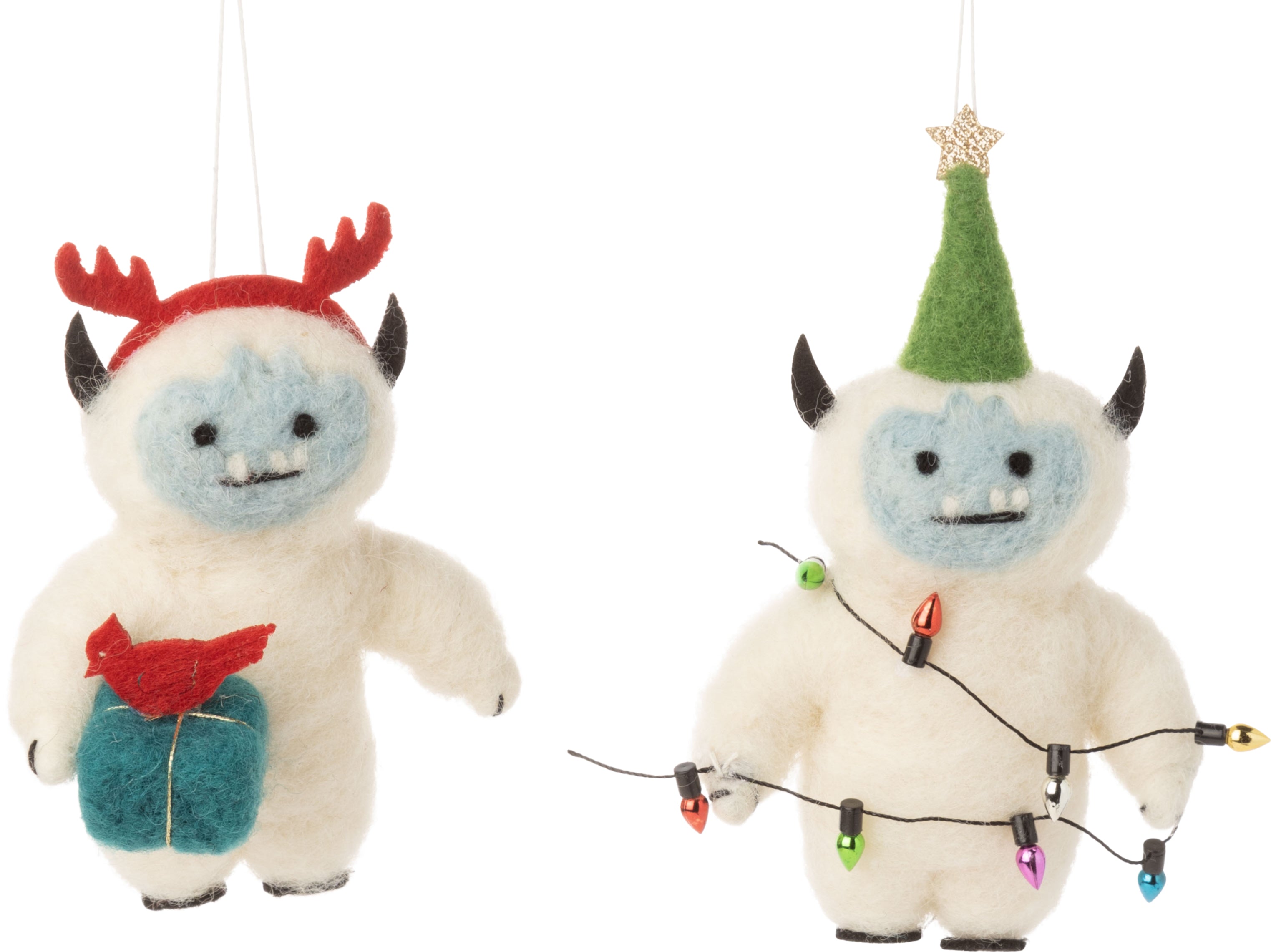 Ornaments - Assorted Felt Christmas Yeti (Sold Individually)