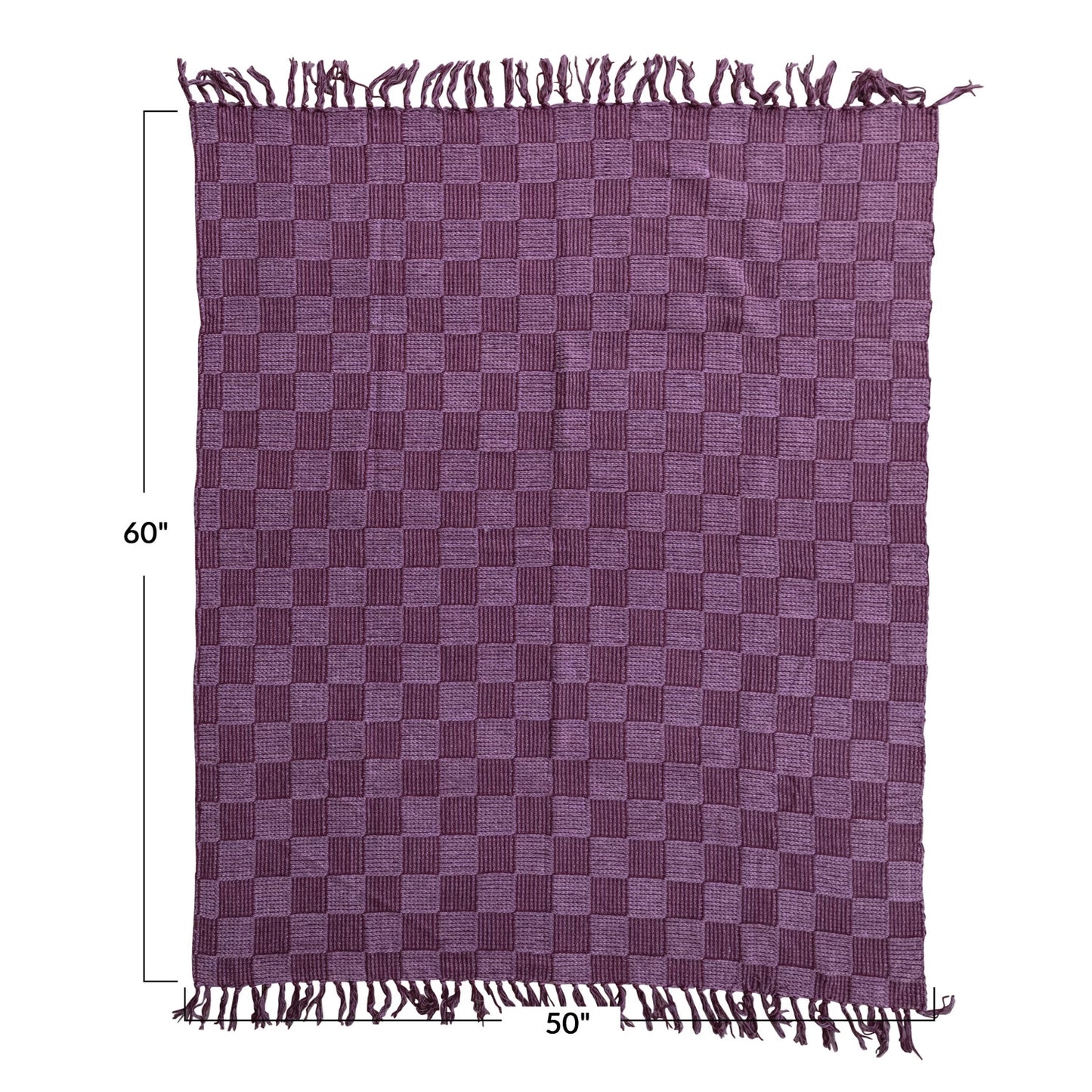 Throw Blanket Recycled Cotton Blend Chenille Berry Color