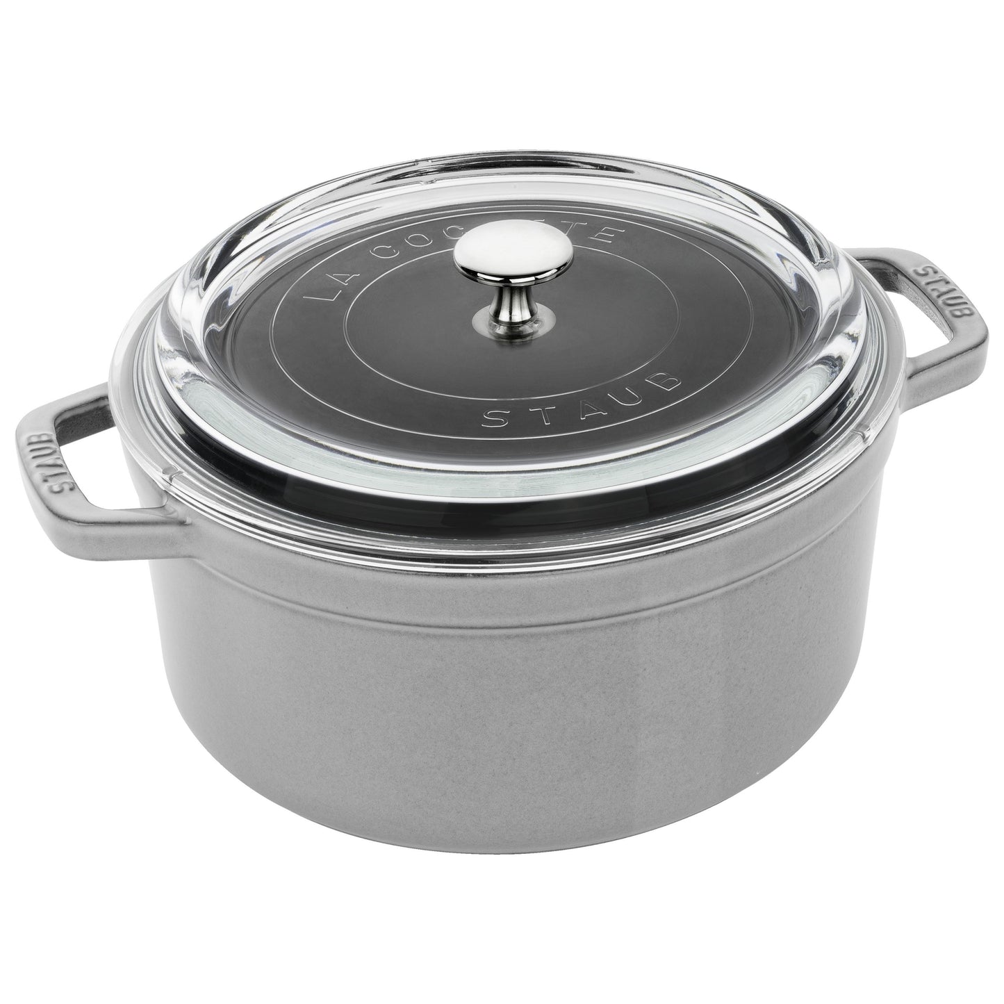 Cookware - Staub Cocotte w/ Glass Lid 4qt Grey Graphite