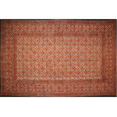 Tapestry Twin Size Dabu Vine Rust Red
