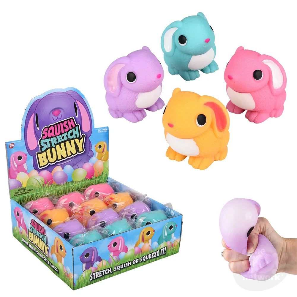 Easter Squish & Stretch Bunny 3.25" (Sold Individually)