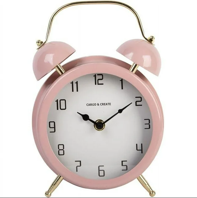 Clock Tabletop Pink 10in