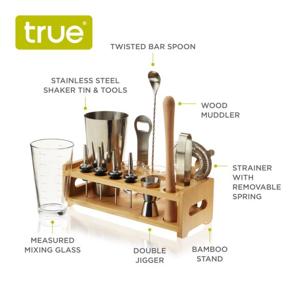 Barware Set - 14 Piece Mixologist by True Brands