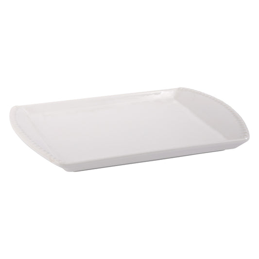 Pure White - 15in Rectangular Bean Edge Platter