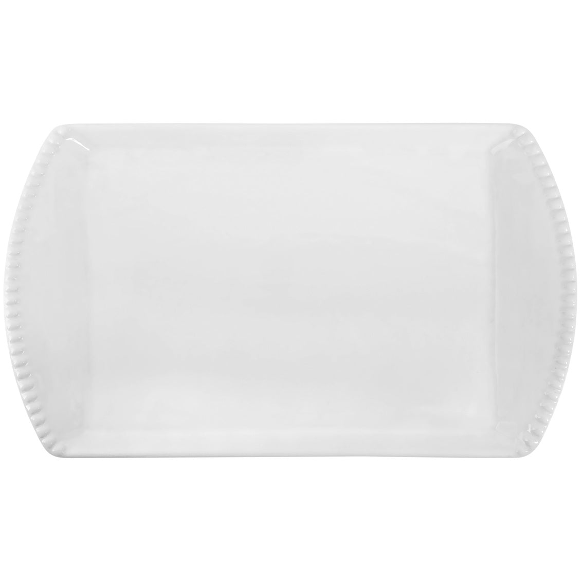 Pure White - 15in Rectangular Bean Edge Platter