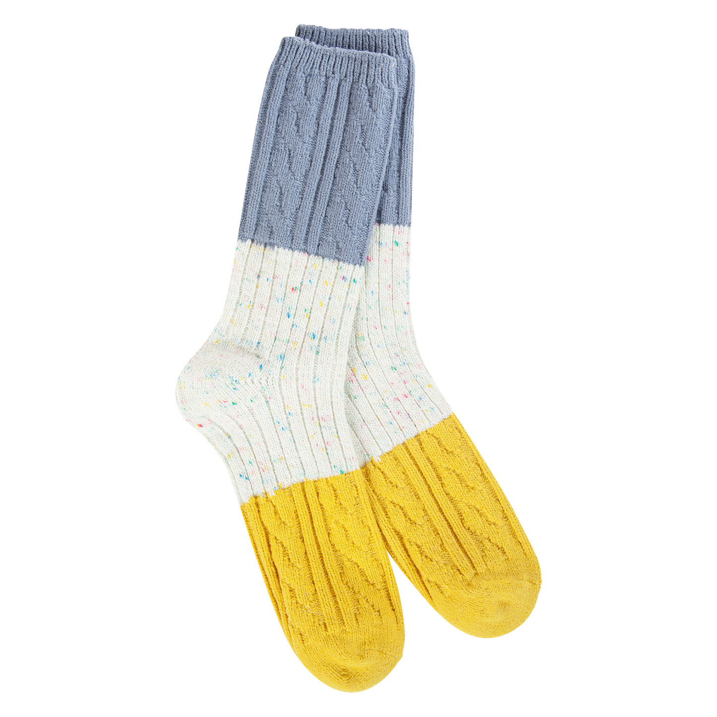 Socks - World's Softest Cable Crew Vanilla Multi Confetti