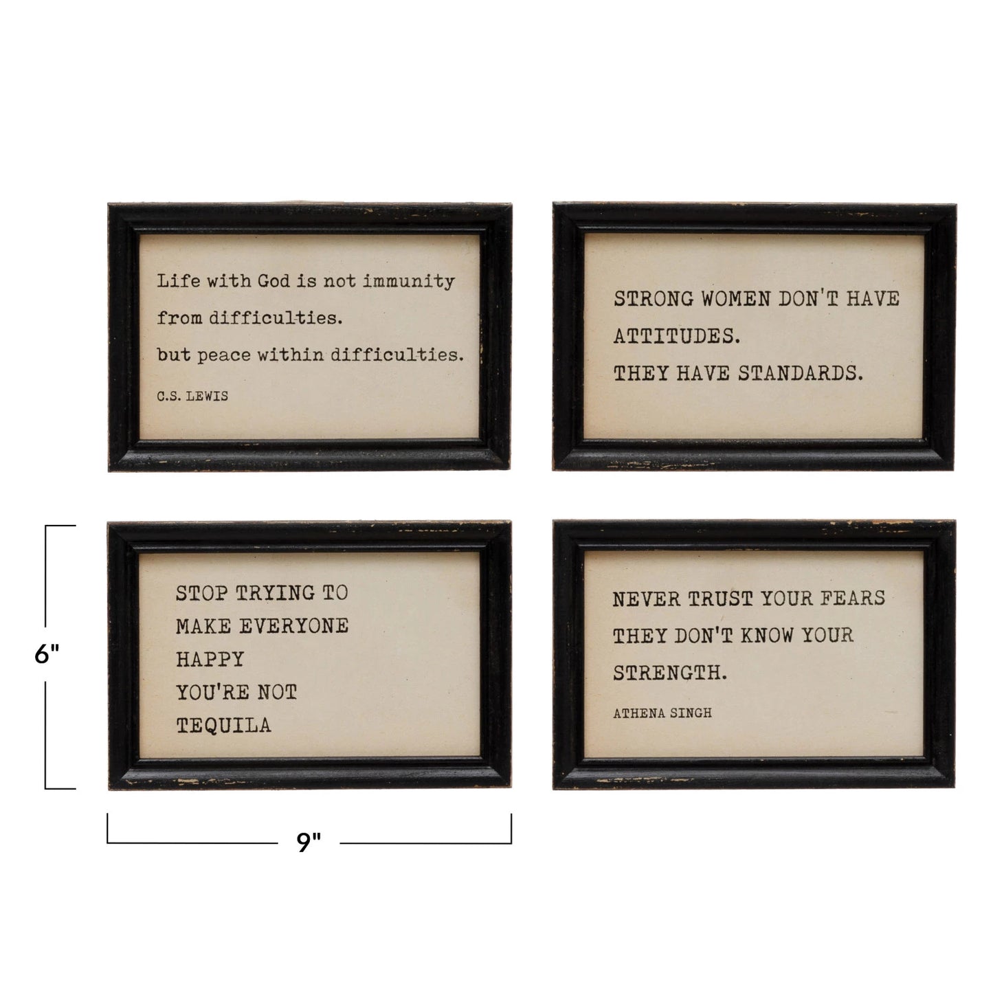 Wall Décor Wood Framed Sayings 4 Styles 6"h (Sold Separately)