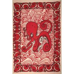 Tapestry Single Size Octopus Red