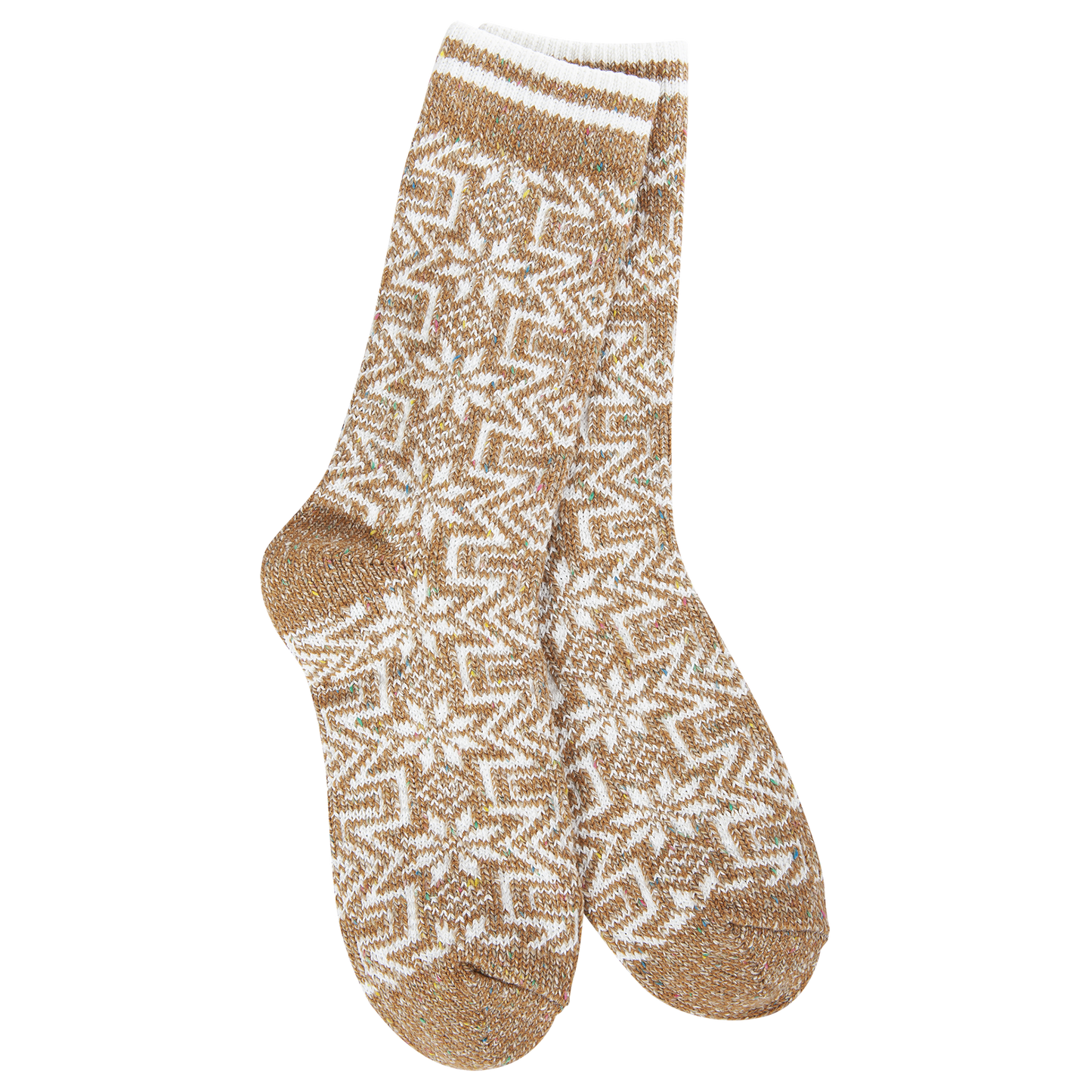 Socks - Holiday Confetti Crew Geo Gingerbread