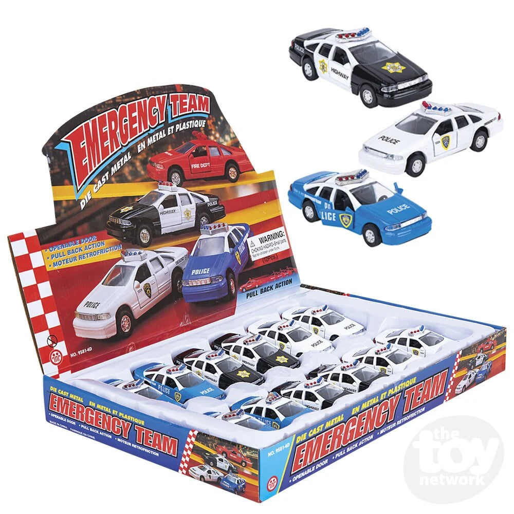 Diecast Pullback - Police Car - 4.5" - Sold Individually
