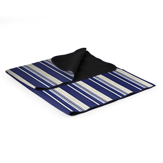 Picnic Blanket Tote Navy Blue Stripe