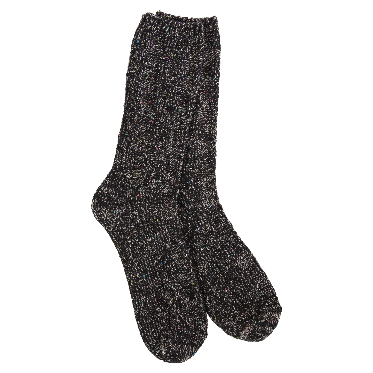 Socks - Ragg Cable Crew OS Black Confetti