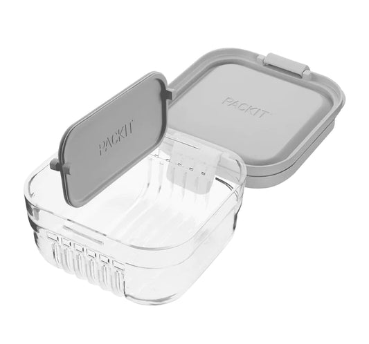 Bento Snack Box - Steel Gray (With Removable Separator)