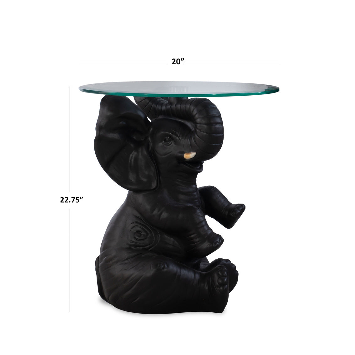 Ernie Elephant Side Table Base and Glass Top