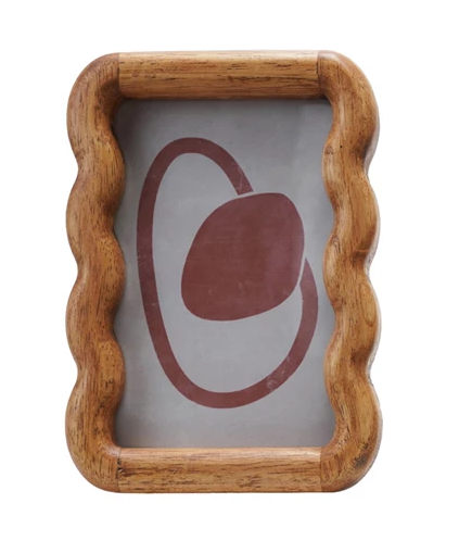 Frame Scalloped Rubberwood Natural Holds 4" x 6"