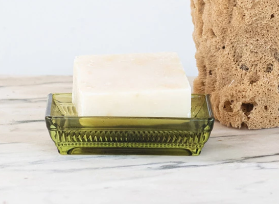 Decorative Glass Dish Rectangle Olive 5.25" x 4"