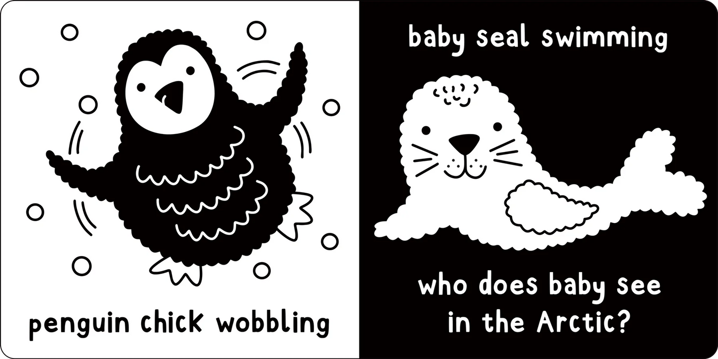 First Board Book High Contrast What Does Baby See? Baby Animals