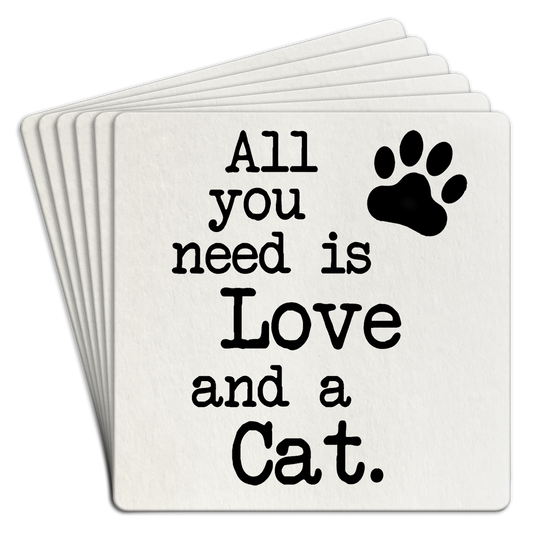 Bar Coaster | All you need is love and a cat