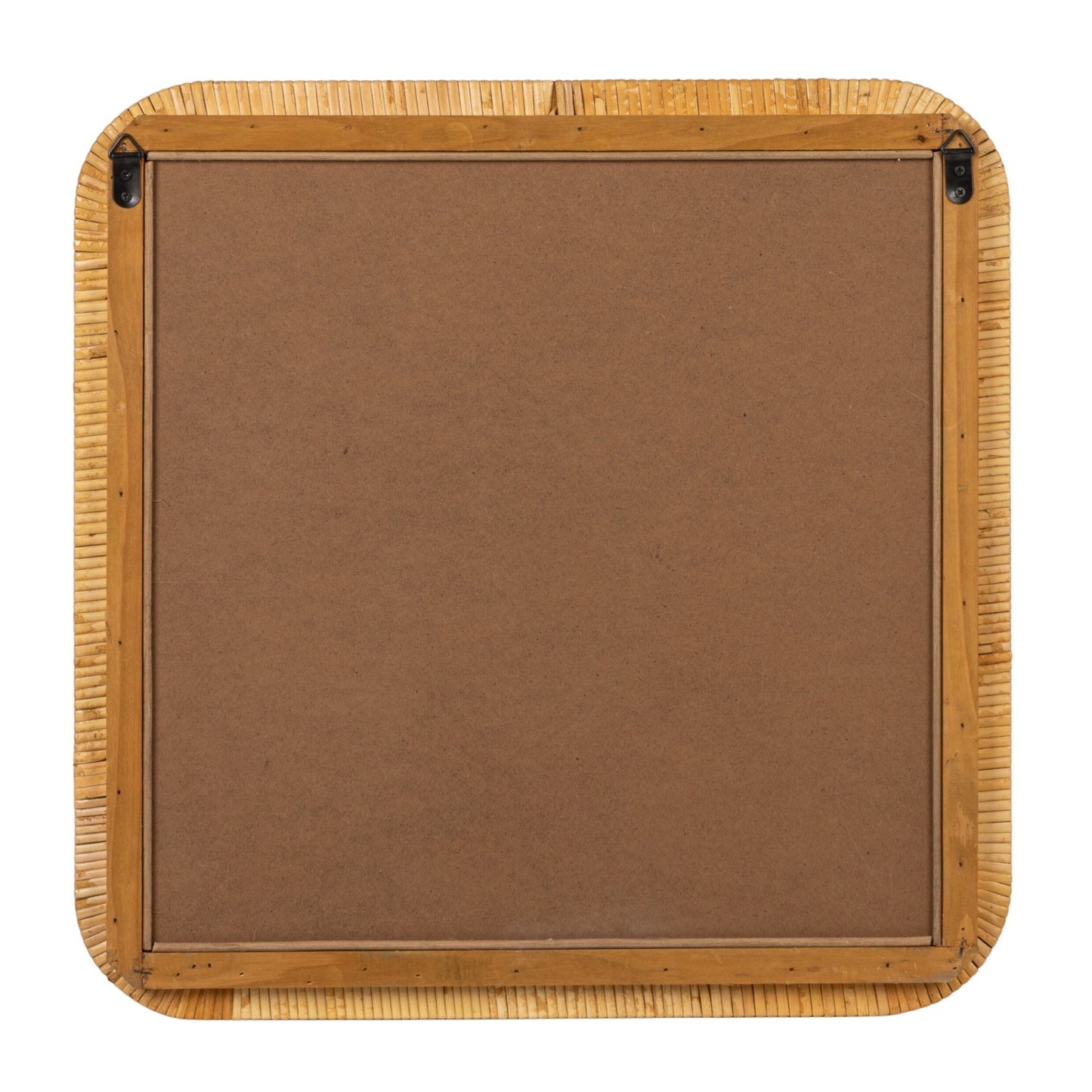 Mirror Rattan Wrapped Wall Mount Natural 2.25" Square