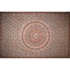 Tapestry Twin Size Veggie Circle Block Red