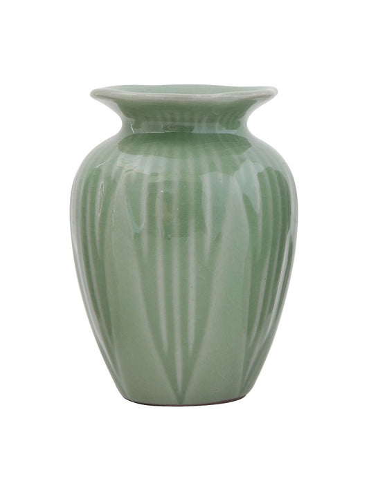 Vase Stoneware Crackle Glaze Jade Trumpet
