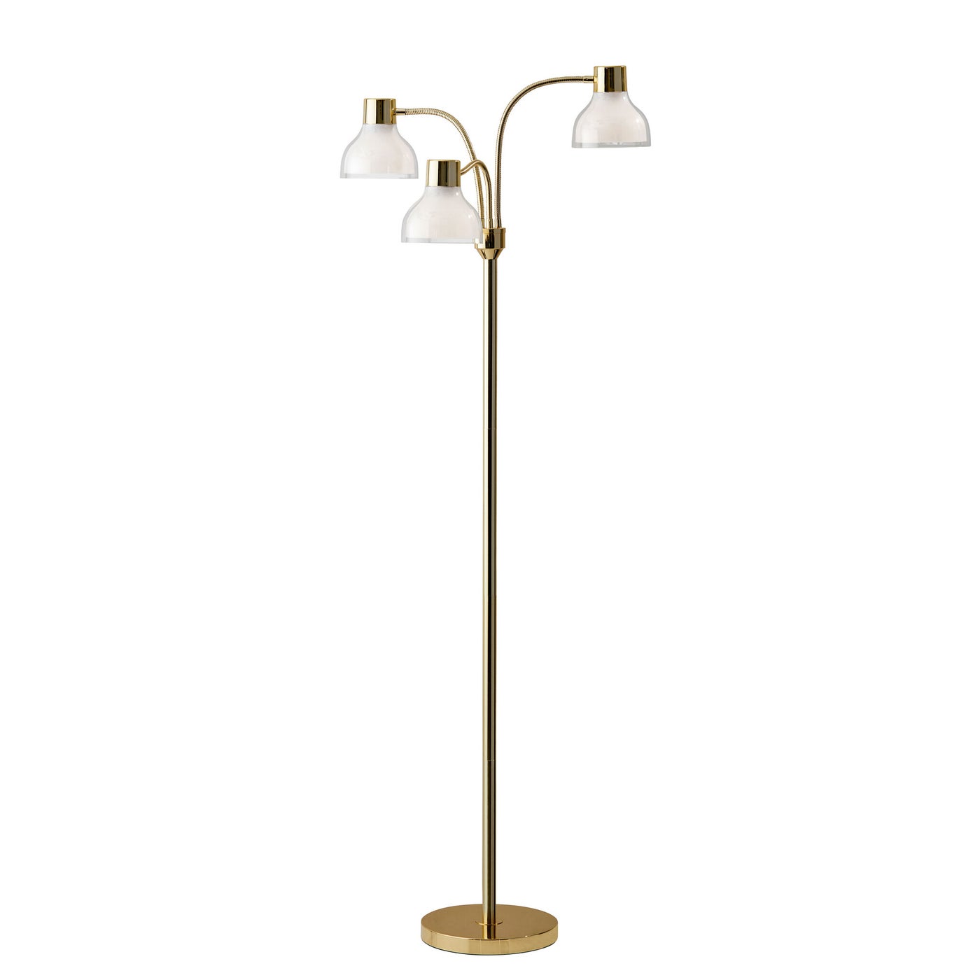 Presley 3 Arm Floor Lamp Polished Gold