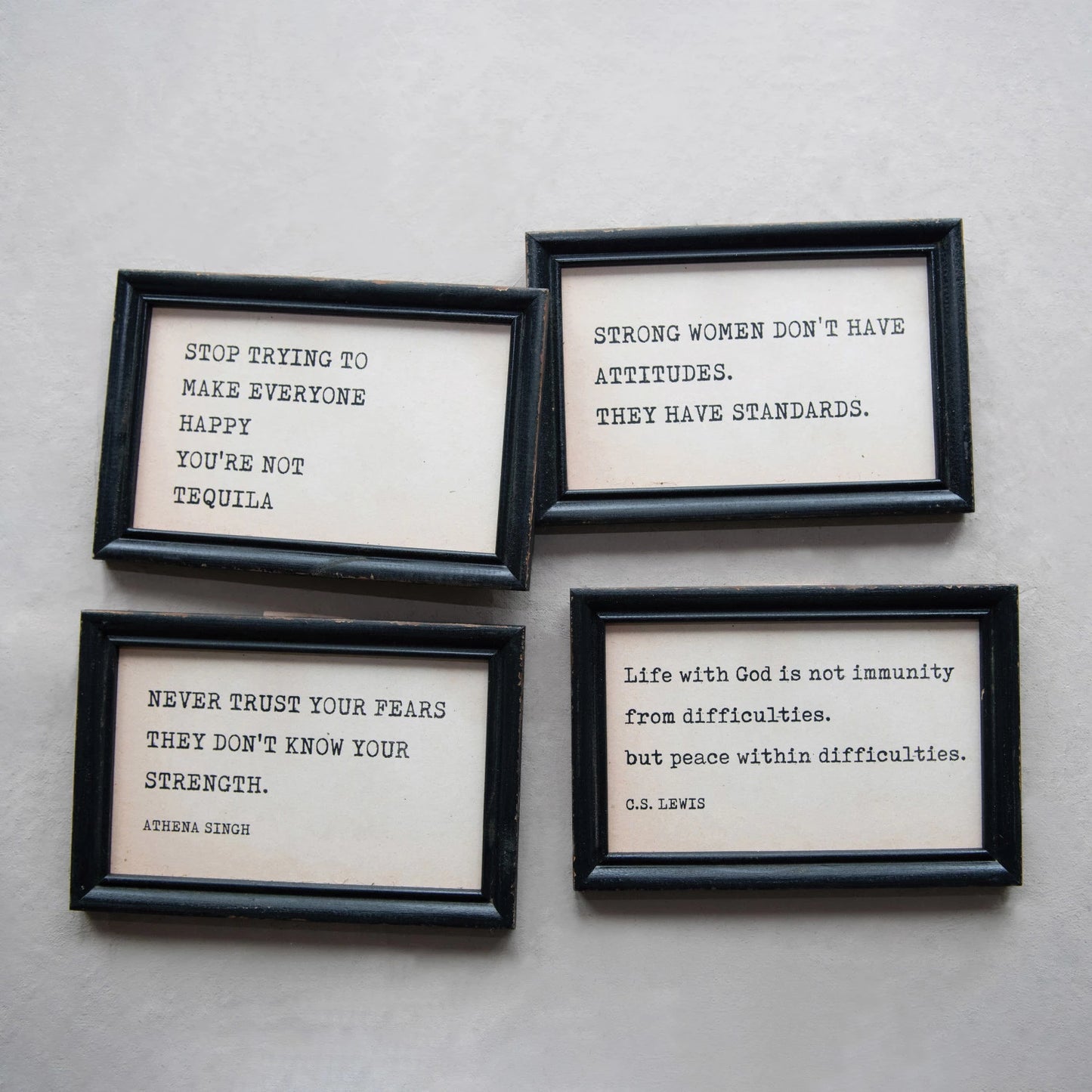 Wall Décor Wood Framed Sayings 4 Styles 6"h (Sold Separately)