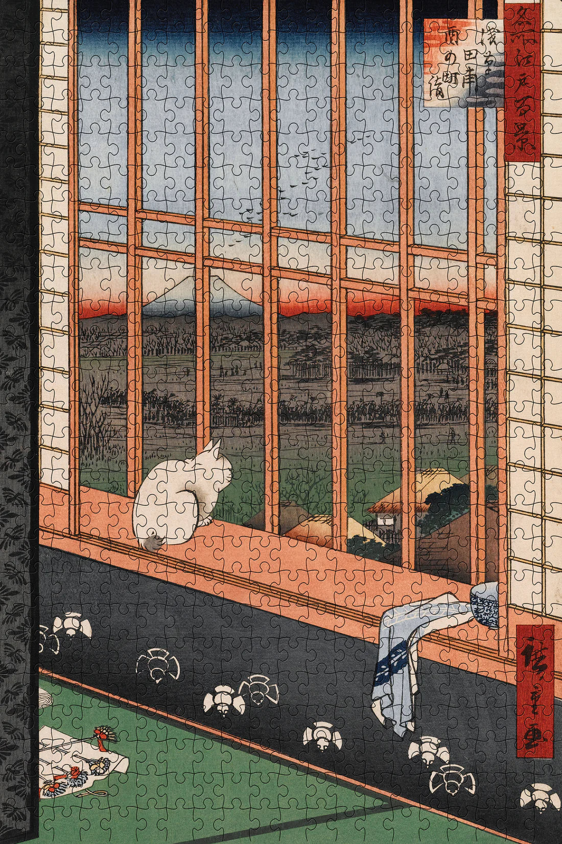 Puzzle 500 Piece - Utagawa Hiroshige - Cat Sitting in Window