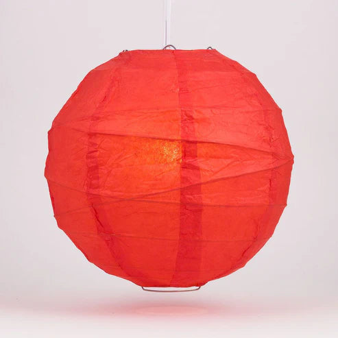 Paper Lantern Irregular Ribbed 16" Color Red