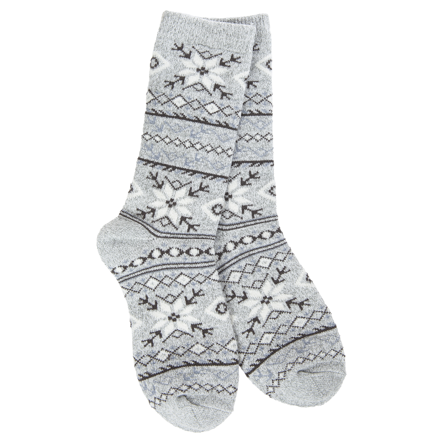 Socks - Holiday Mini Crew Fair Isle Grey