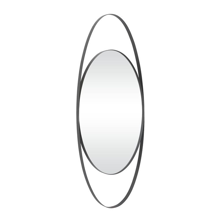 CosmoLiving Black Metal oval Wall Mirror
