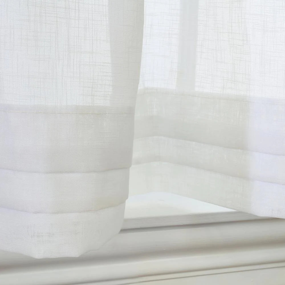 Cote D'Azure Tier Set Cafe Curtain Pair & Valance 52"w x 24" Long (Total For Tier Pair)