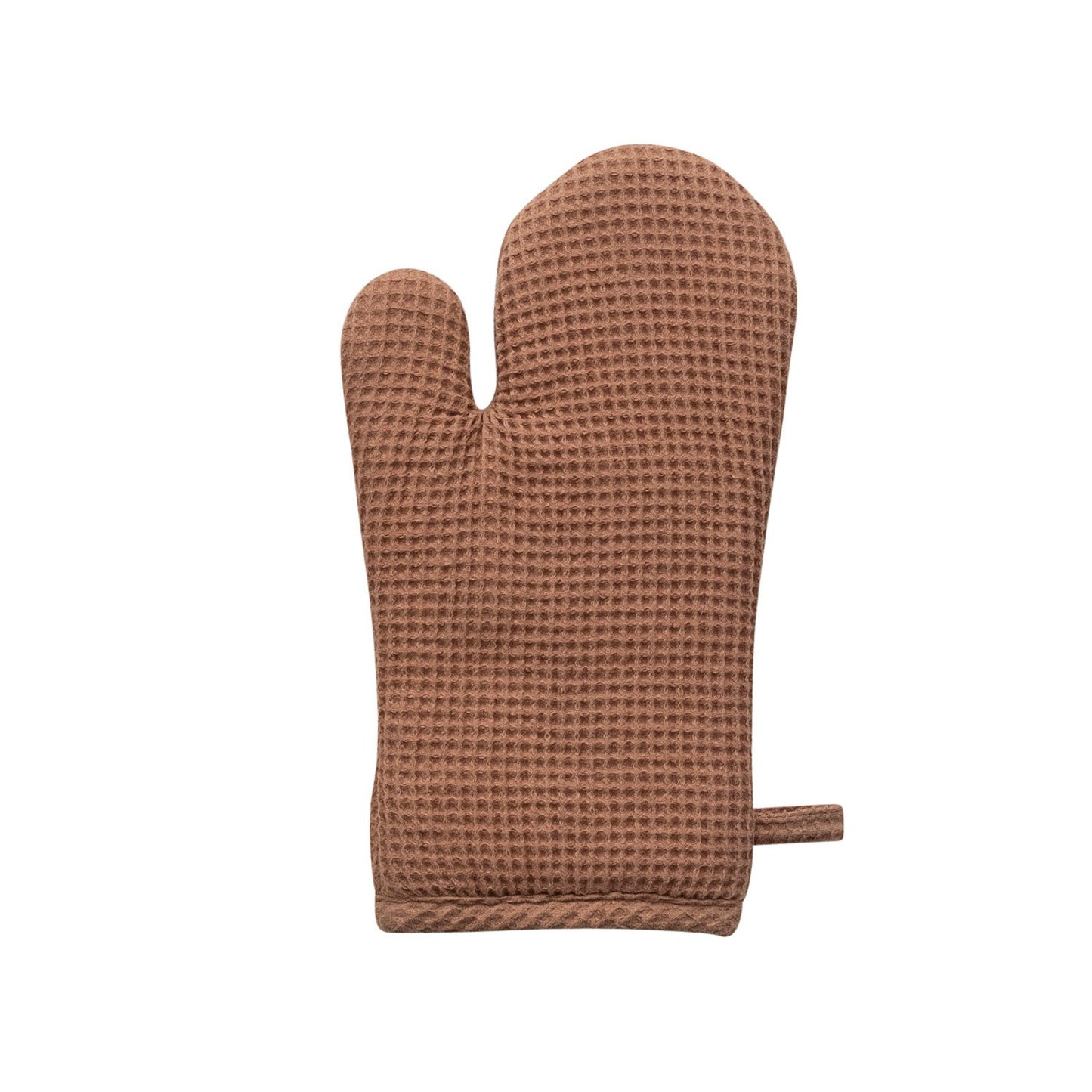 Woven Linen & Cotton Waffle Hot Mitt Terracotta Color