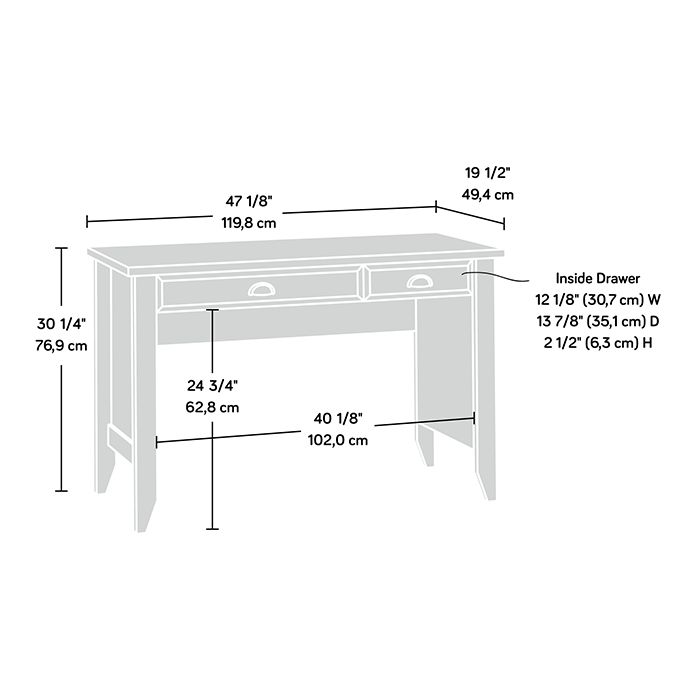 Shoal Creek Computer Desk Soft White Finish
