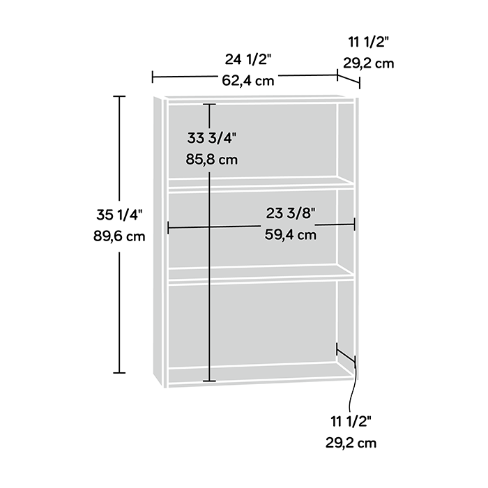 Beginnings Bookcase Soft White Three Shelf