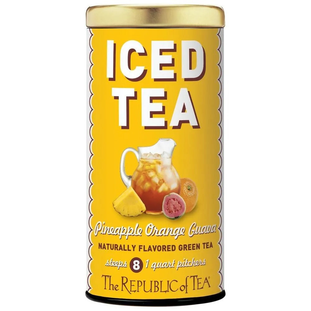 Iced Tea Tin - Pineapple Orange Guava Green Tea 8 Lg Pouches