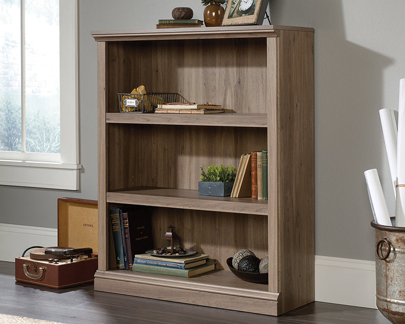 Sauder Select Bookcase Salt Oak Finish Three Shelf