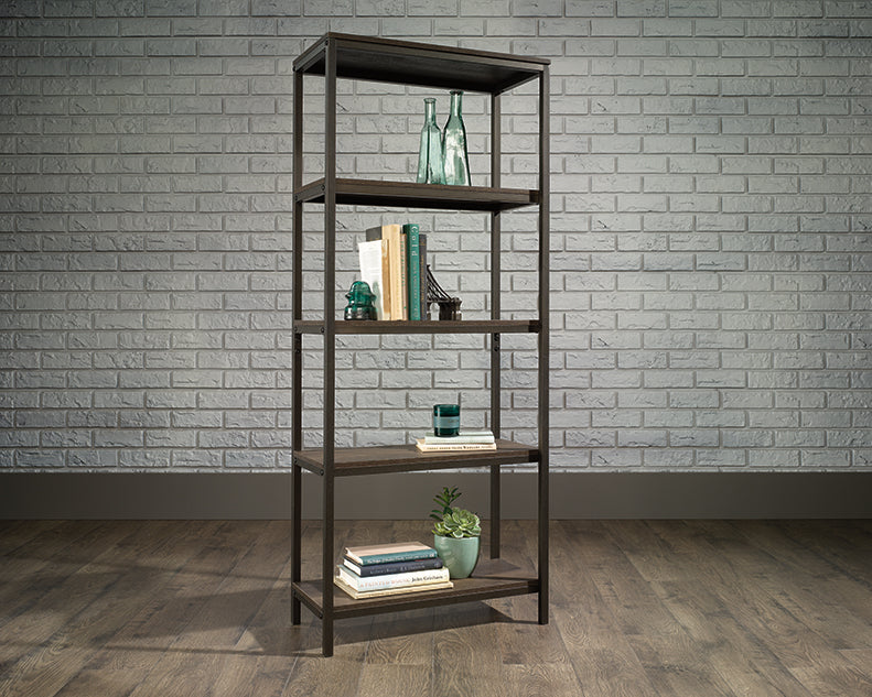 North Avenue Bookcase Tall Five Shelf Smoked Oak Finish