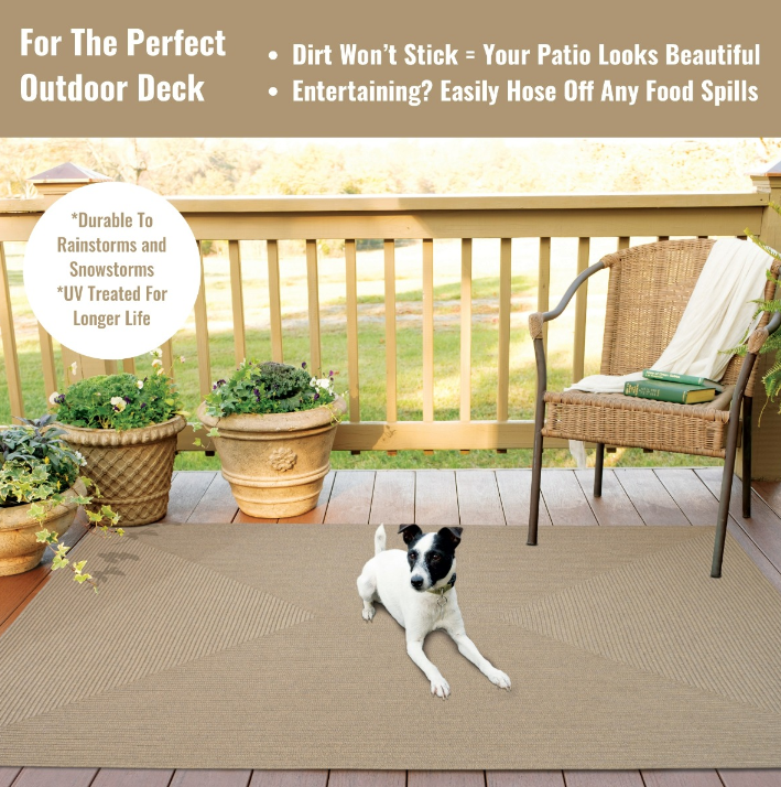 Ultra Durable Braided Rectangular Rug Biscuit 5' x 8'