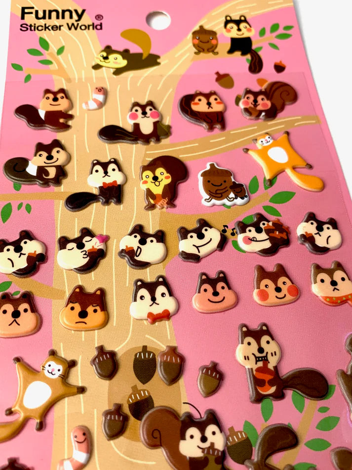 Stickers Squirrel Soft Puffy