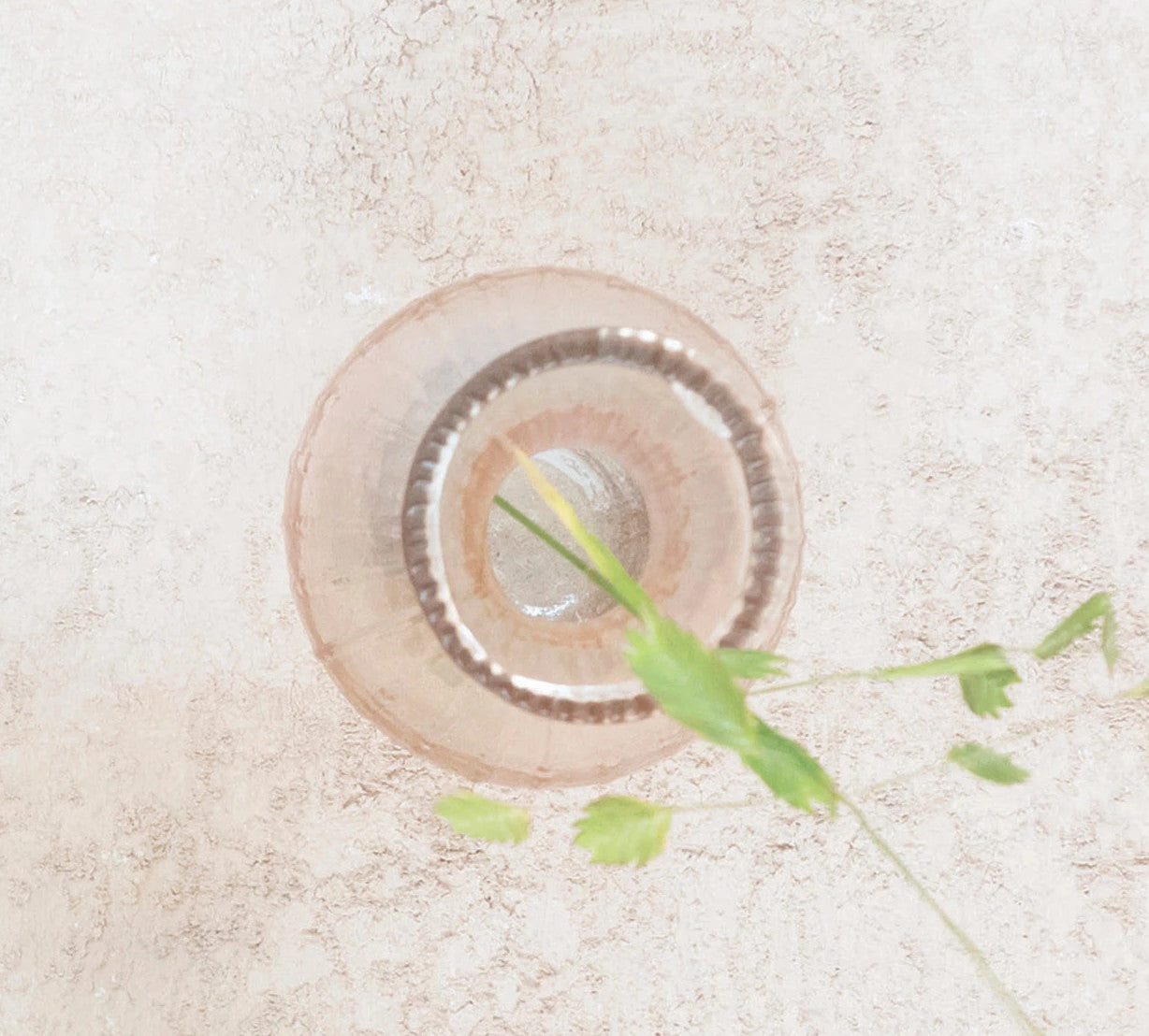 Vase Debossed Glass Pink 4.25" High Small