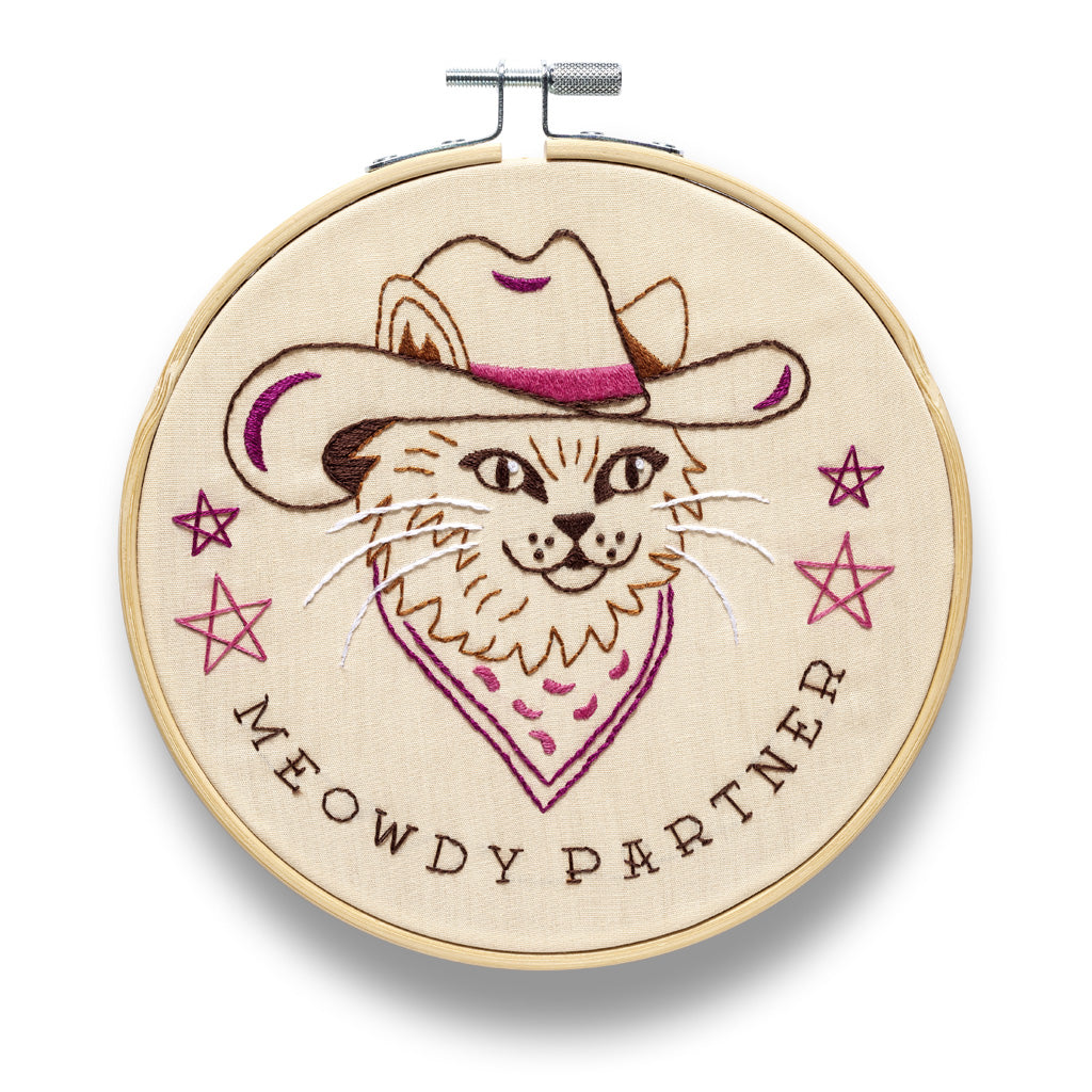 Embroidery Kit - Meowdy Partner