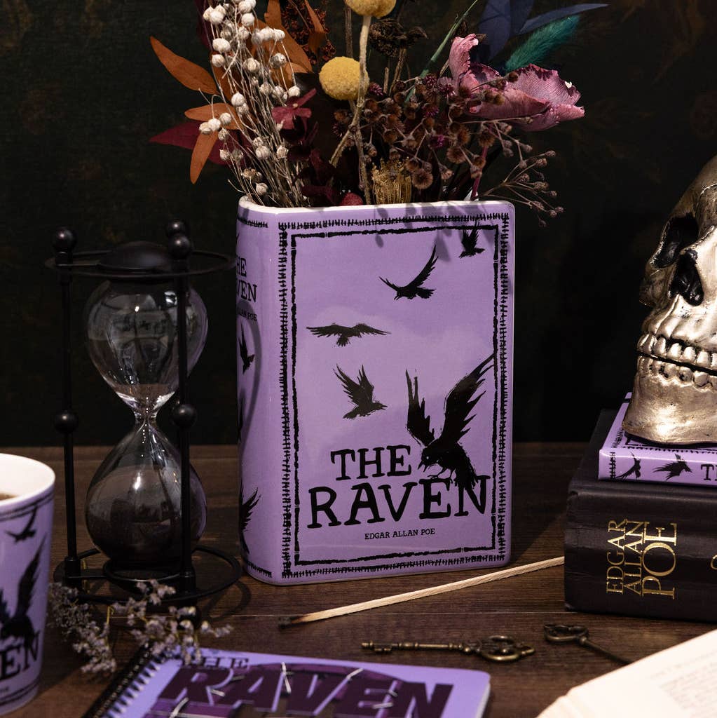 Book Vase Large The Raven Purple