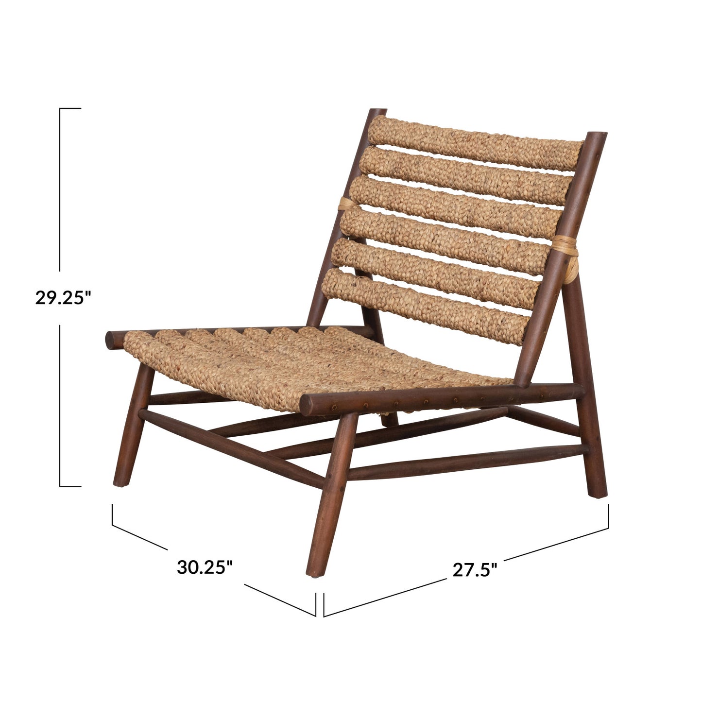 Chair Mahogany Wood & Hand-Woven Water Hyacinth