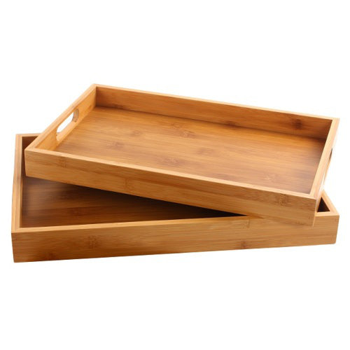 Serving Tray Bamboo Rectangular Sided 15x10in (Single)