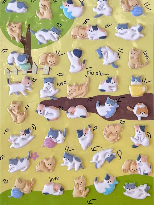 Stickers Puffy Cats