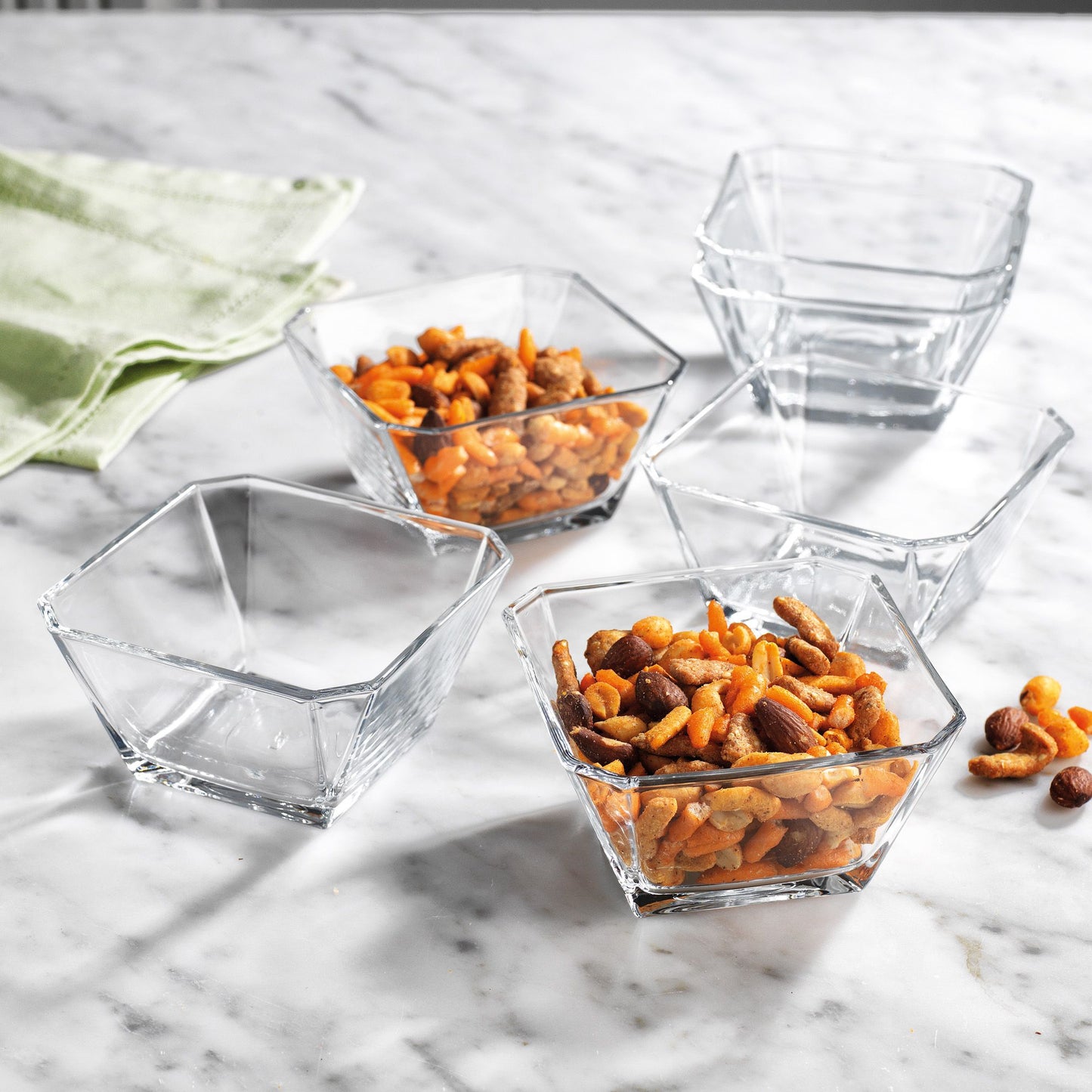 Fiddle And Fern Square Snack Bowls, Single