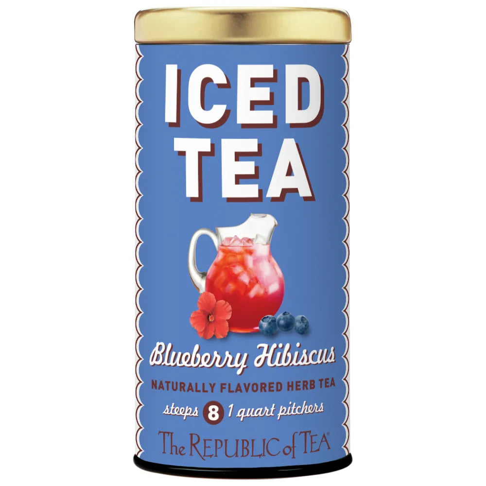 Iced Tea Tin - Blueberry Hibiscus 8 Lg Pouches