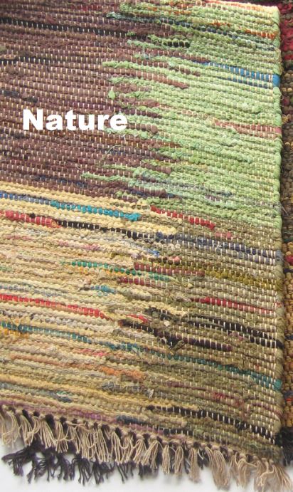 Checkers Rag Rug Cotton Nature 30" x 50"